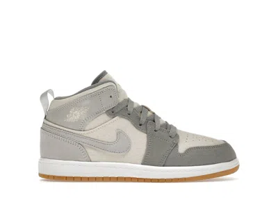 Pre-owned Jordan 1 Mid Se Sneakers In Coconut Milk/particle Grey/white