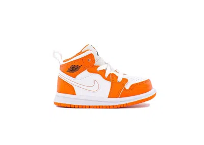 Pre-owned Jordan 1 Mid Se Sneakers In Electro Orange/black