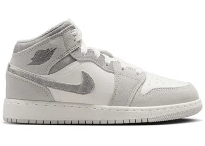 Pre-owned Jordan 1 Mid Se Sneakers In Neutral Grey/sail/smoke Grey In Gray