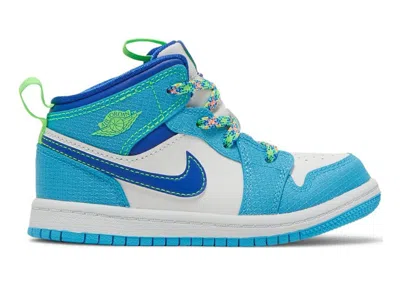 Pre-owned Jordan 1 Mid Se Sneakers In Powder Blue/white/racer Blue