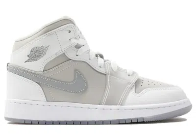Pre-owned Jordan 1 Mid Se Sneakers In Summit White/metallic Silver In Multi