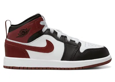 Pre-owned Jordan 1 Mid Se Sneakers In White/black/dark Pony In Multi