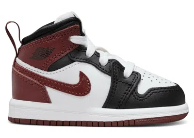 Pre-owned Jordan 1 Mid Se Sneakers In White/black/dark Pony