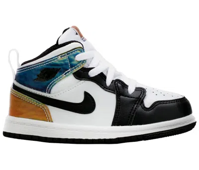 Pre-owned Jordan 1 Mid Se Sneakers In White/black/heat Reactive In Multi