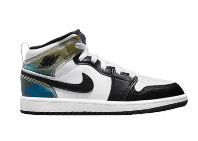 Pre-owned Jordan 1 Mid Se Sneakers In White/black/heat Reactive