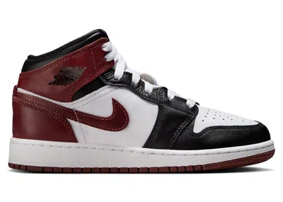 Pre-owned Jordan 1 Mid Se Sneakers In White/dark Pony/black In Multi