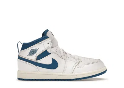Pre-owned Jordan 1 Mid Se Sneakers In White/sail/industrial Blue In Multi