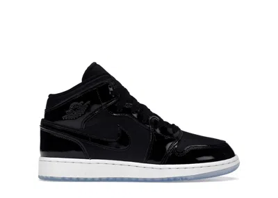 Pre-owned Jordan 1 Mid Se Space Jam Sneakers In Black/dark Concord/white