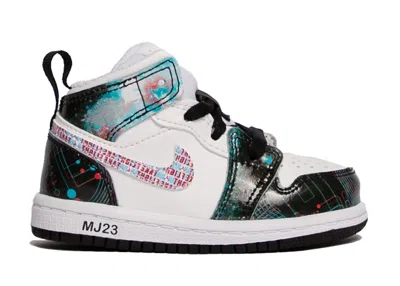 Pre-owned Jordan 1 Mid Se Take Flight Sneakers In White/bright Crimson/blue Hero