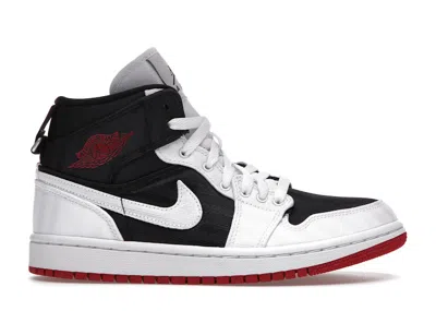 Pre-owned Jordan 1 Mid Se Utility Canvas (women's) Sneakers In Black/white/gym Red
