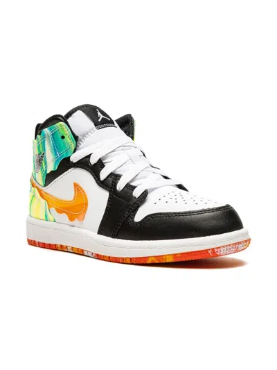 Jordan Kids'  1 Mid Se "wavy" Sneakers In White