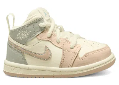 Pre-owned Jordan 1 Mid Se White Guava Ice Sneakers In Sail/sea Glass/glacier Blue