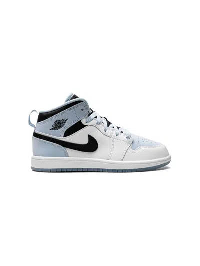 Jordan Kids' Air  1 Mid Se Sneakers In White/ice Blue/black