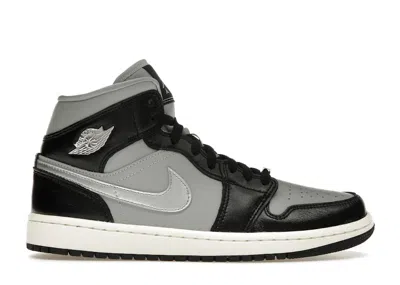 Pre-owned Jordan 1 Mid Se (women's) Sneakers In Black/metallic Silver/light Smoke Grey In Multi