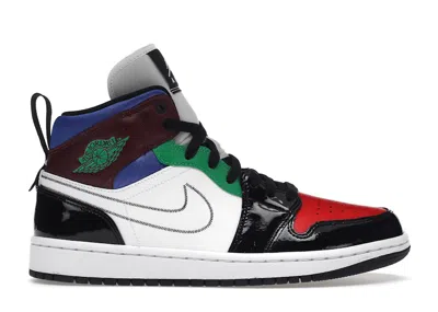 Pre-owned Jordan 1 Mid Se (women's) Sneakers In Black/white/university Red In Multi