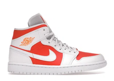 Pre-owned Jordan 1 Mid Se (women's) Sneakers In Bright Citrus/white