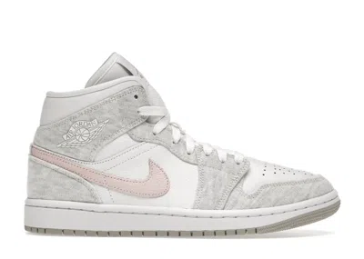 Pre-owned Jordan 1 Mid Se (women's) Sneakers In Light Iron Ore/atmosphere/white