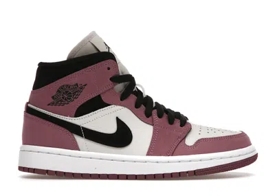 Pre-owned Jordan 1 Mid Se (women's) Sneakers In Light Mulberry/light Bone/white In Multi