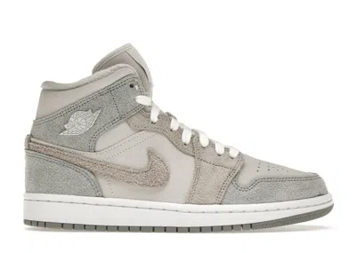Pre-owned Jordan 1 Mid Se (women's) Sneakers In Particle Grey/white In Multi