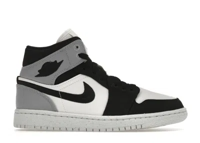 Pre-owned Jordan 1 Mid Se (women's) Sneakers In Sail/black/light Steel Grey