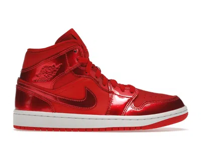 Pre-owned Jordan 1 Mid Se (women's) Sneakers In University Red/pomegranate/white In Multi