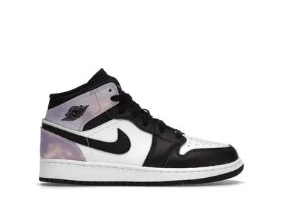 Pre-owned Jordan 1 Mid Se Zen Master Sneakers In Black/white/amethyst Wave