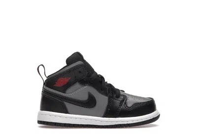 Pre-owned Jordan 1 Mid Shadow Red Sneakers In Black/gym Red/particle Grey