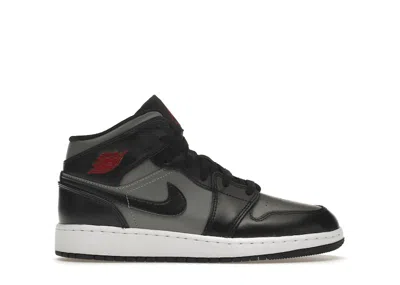 Pre-owned Jordan 1 Mid Shadow Red Sneakers In Black/gym Red/particle Grey