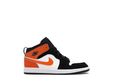 Pre-owned Jordan 1 Mid Shattered Backboard Sneakers In Black/starfish