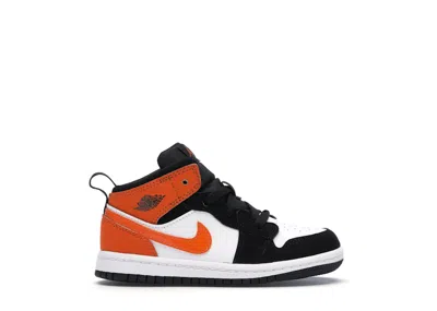 Pre-owned Jordan 1 Mid Shattered Backboard Sneakers In Black/starfish