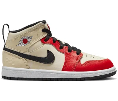Pre-owned Jordan 1 Mid Short Sleeve '88 Dunk Contest Sneakers In Muslin/black/white In Multi