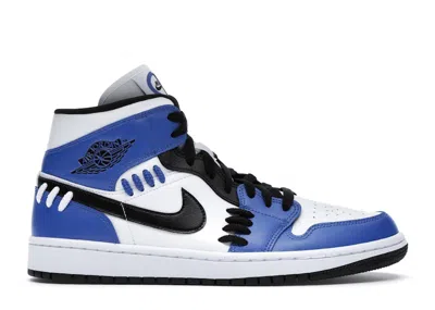 Pre-owned Jordan 1 Mid Sisterhood (women's) Sneakers In Game Royal/black/white In Multi