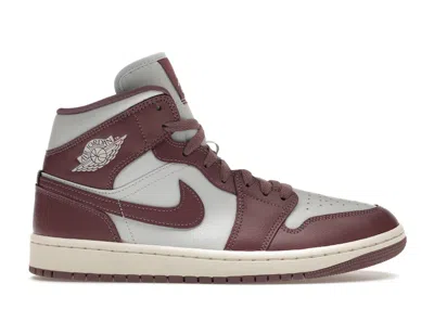 Pre-owned Jordan 1 Mid Sky J Muave (women's) Sneakers In Pure Platinum/sky Blue J Mauve/sail