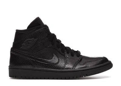 Pre-owned Jordan 1 Mid Snakeskin (women's) Sneakers In Black/white In Multi