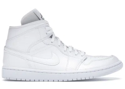 Pre-owned Jordan 1 Mid Snakeskin (women's) Sneakers In White