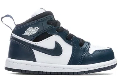 Pre-owned Jordan 1 Mid Sneakers In Armory Navy Blue/black/white