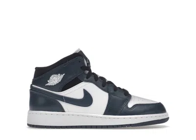 Pre-owned Jordan 1 Mid Sneakers In Armory Navy Blue/white/black In Multi