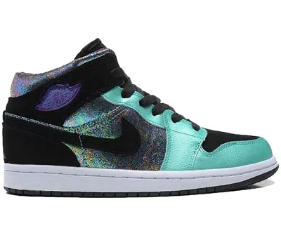 Pre-owned Jordan 1 Mid Sneakers In Atomic Teal/black/ultraviolet