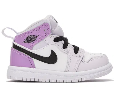 Pre-owned Jordan 1 Mid Sneakers In Barely Grape/black/white