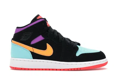 Pre-owned Jordan 1 Mid Sneakers In Black