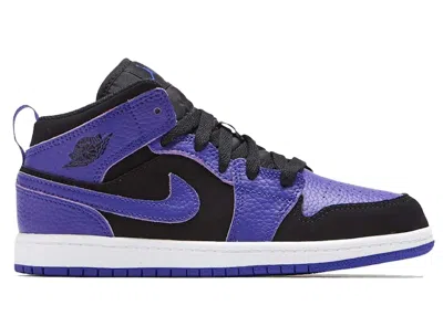 Pre-owned Jordan 1 Mid Sneakers In Black/dark Concord/white