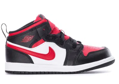 Pre-owned Jordan 1 Mid Sneakers In Black/fire Red/white