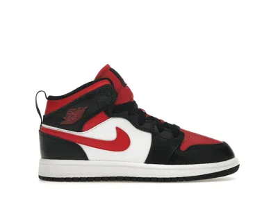 Pre-owned Jordan 1 Mid Sneakers In Black/fire Red/white