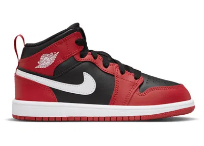 Pre-owned Jordan 1 Mid Sneakers In Black/gym Red/white