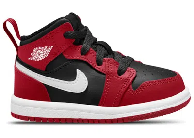 Pre-owned Jordan 1 Mid Sneakers In Black/gym Red/white