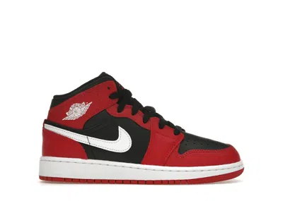 Pre-owned Jordan 1 Mid Sneakers In Black/gym Red/white