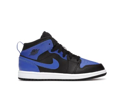 Pre-owned Jordan 1 Mid Sneakers In Black/hyper Royal/white