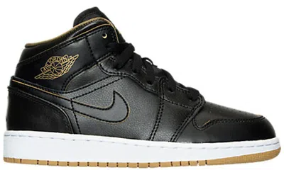 Pre-owned Jordan 1 Mid Sneakers In Black/metallic Gold In Multi