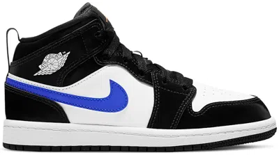 Pre-owned Jordan 1 Mid Sneakers In Black/racer Blue/white