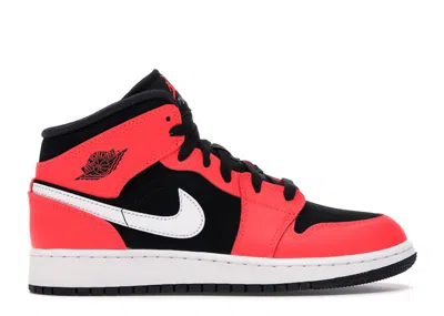 Pre-owned Jordan 1 Mid Sneakers In Black/white/infrared 23